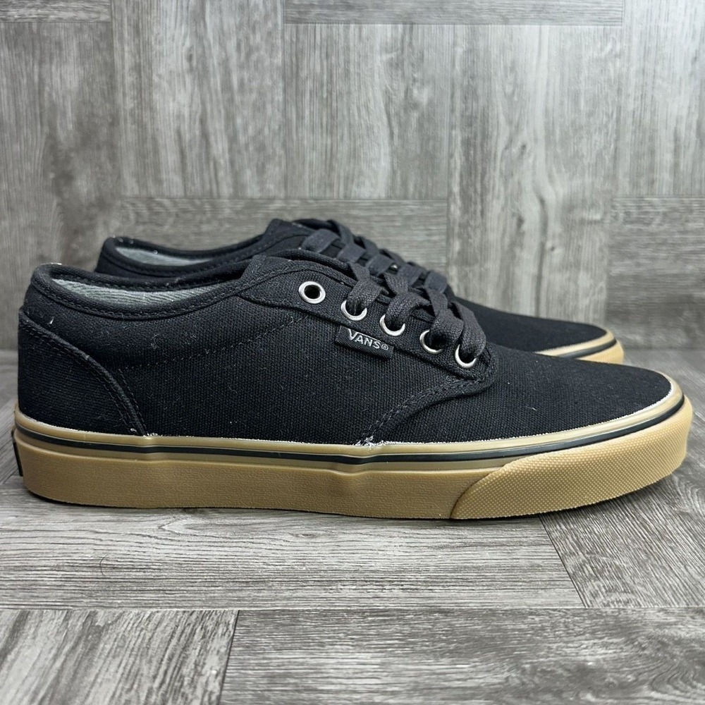 Vans Atwood Sneakers Women 8.5 Black Canvas Gum Sole Low Top NEW